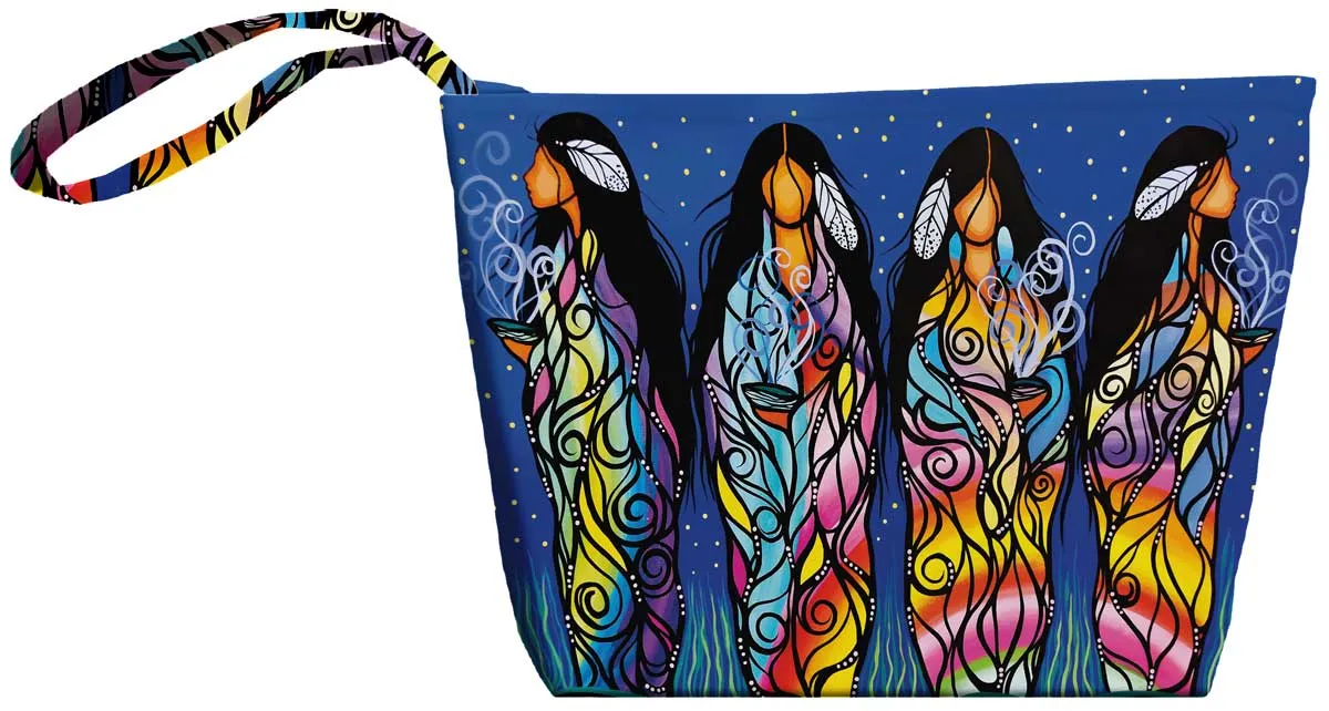 "Bringing Good Medicine" Small Zippered Tote artwork by Indigenous Artist, Jackie Traverse