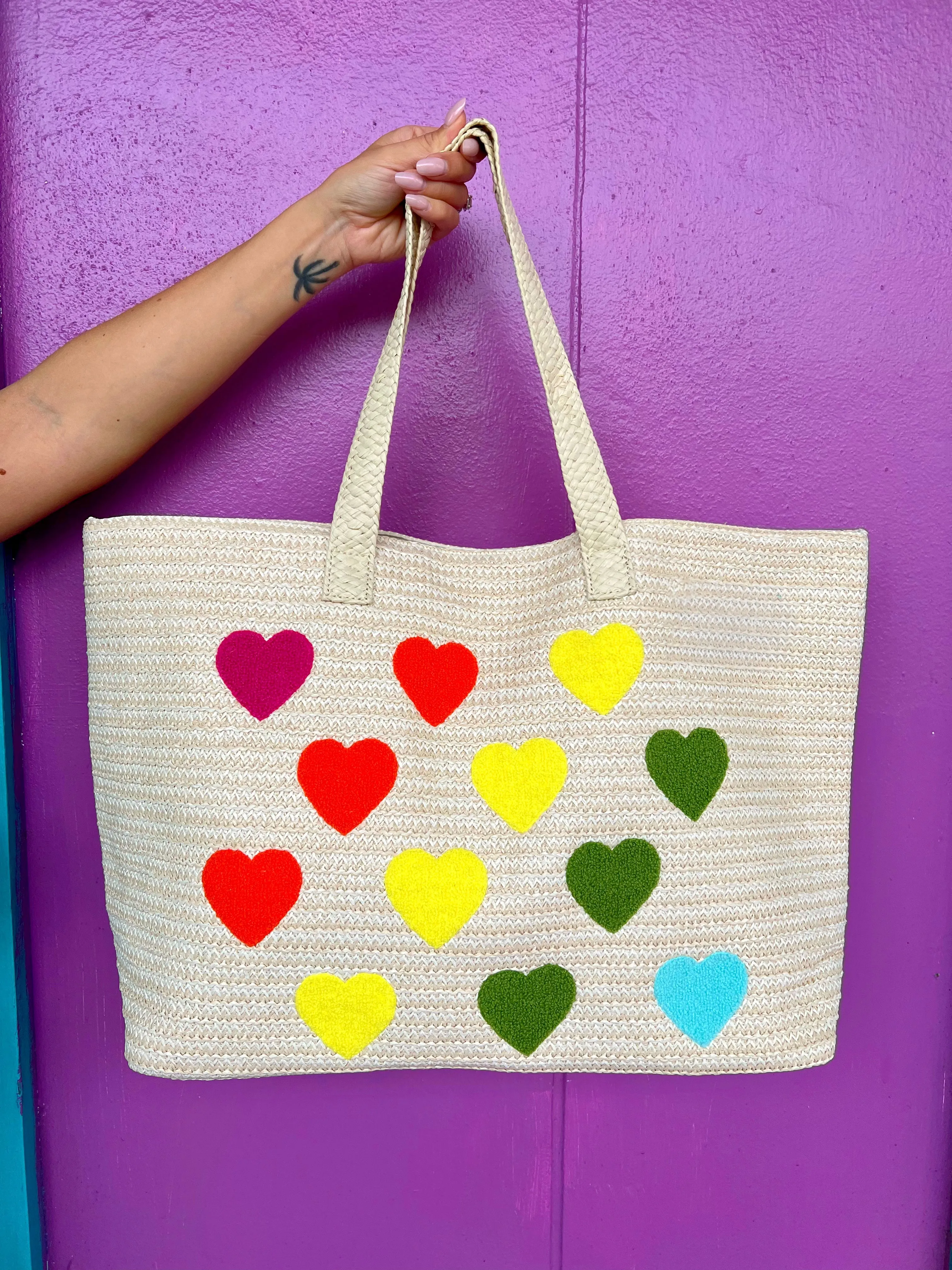 Rainbow Heart Tote Bag