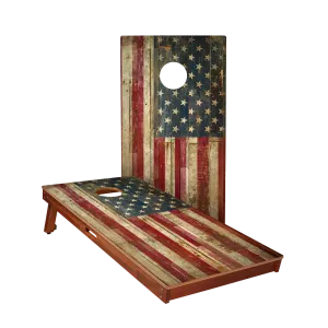 Rustic American Flag Sig Pro Cornhole Boards