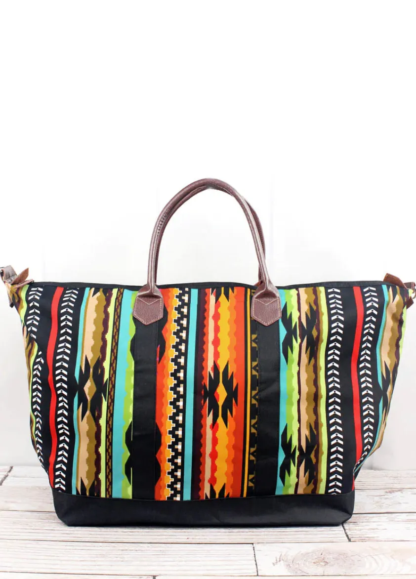 San Jose Western Tribal Large Weekender with Shoulder Strap