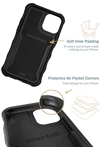 Smartish iPhone 11 Pro Armor Case - Gripzilla [Rugged   Protective] Slim Tough Grip Cover - Black Tie Affair