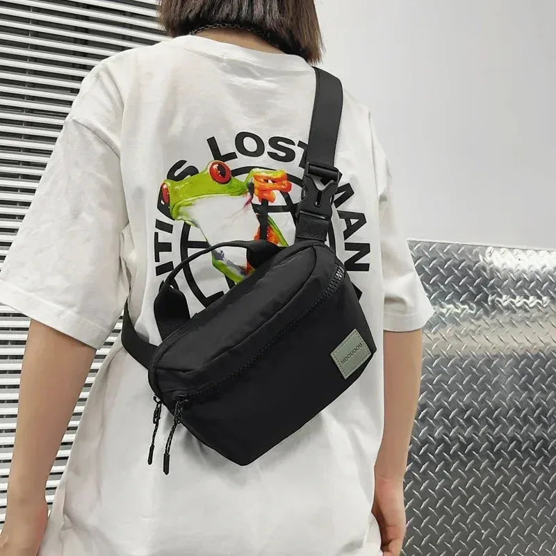 Sohiwoo Casual Compact Personality Nylon Shoulder Chest Bags 2025 Hot Sale Simple Leisure Sport Hot Trendy Crossbody Bags for Unisex