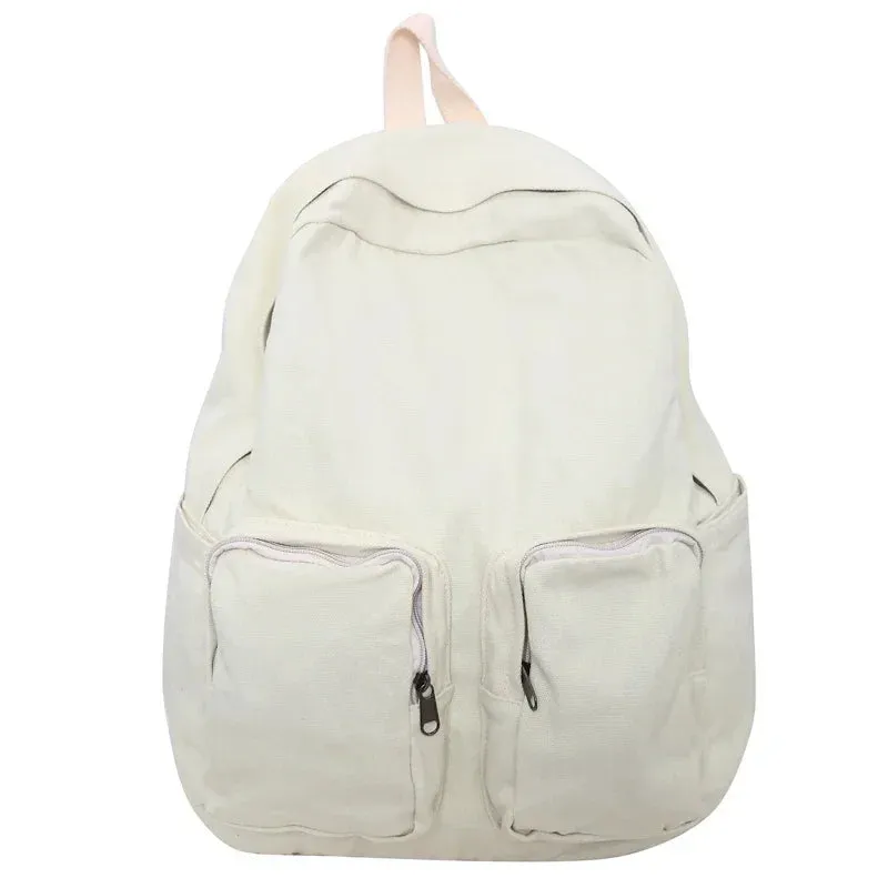 Sohiwoo New Trendy Cool Female Backpack Large Capacity Women's Canvas Backpack Men Leisure Student School Bags For Teenage Girls Boys