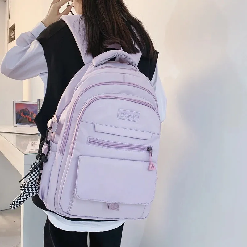 Sohiwoo Trendy Women Backpack Nylon Female Harajuku School Bag College Book Lady Travel Backpack Kawaii Fashion Girl Bag Men Student New