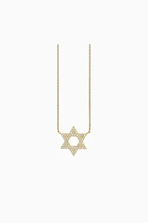 Sydney Evan Star of David Simple Necklace - Yellow Gold