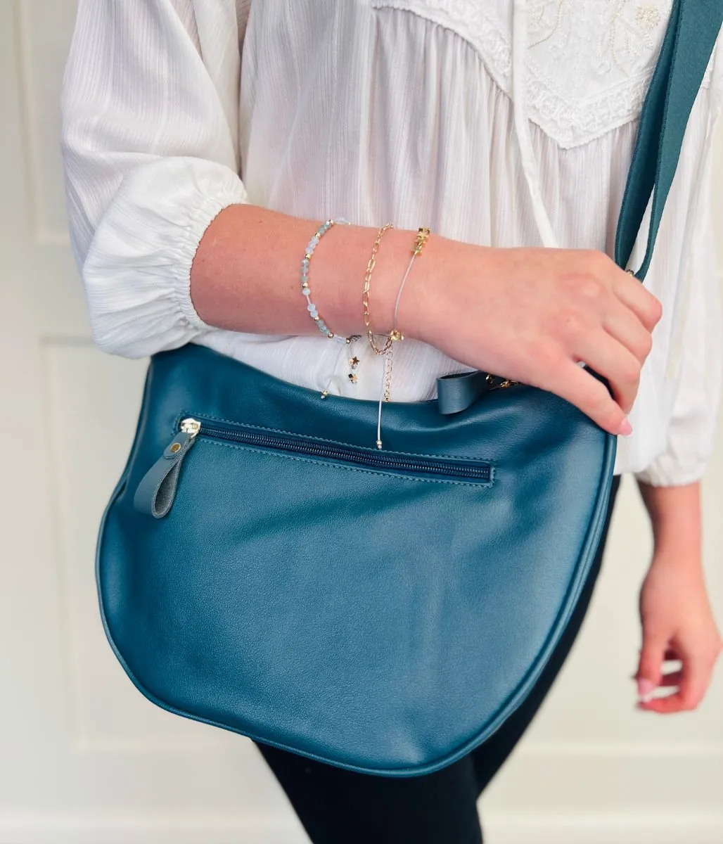 Teal Crescent Sling Bag