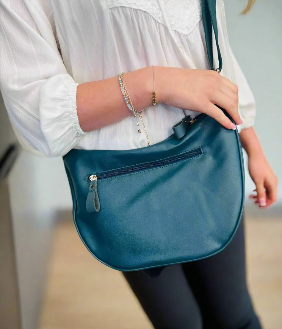 Teal Crescent Sling Bag