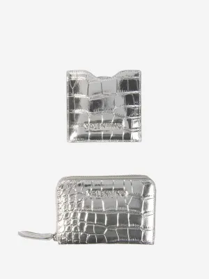 Valentino Girls Avenue Mirror And Wallet Gift Set in Silver (13cm)