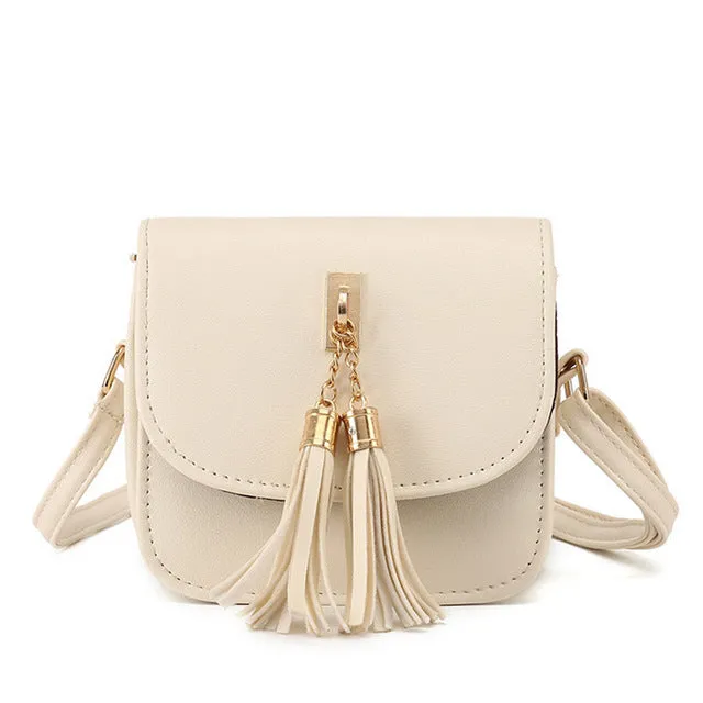 Women Candy Color Tassel Messenger Bags